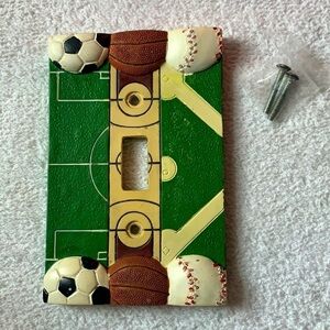 Sport Themed Decorative Heavy Duty Enamel Switch Plate with Screws